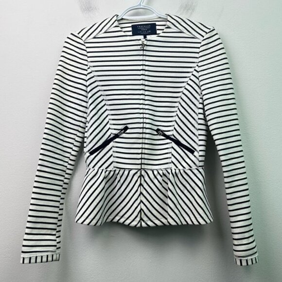 Zara Jackets & Blazers - Zara Small Striped Peplum Nautical Jacket Size Small